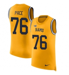 Men's Nike Los Angeles Rams #76 Orlando Pace Limited Gold Rush Player Name & Number Tank Top NFL Jersey