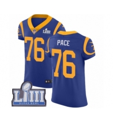 Men's Nike Los Angeles Rams #76 Orlando Pace Royal Blue Alternate Vapor Untouchable Elite Player Super Bowl LIII Bound NFL Jersey