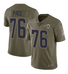 Youth Nike Los Angeles Rams #76 Orlando Pace Limited Olive 2017 Salute to Service NFL Jersey