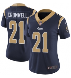 Women's Nike Los Angeles Rams #21 Nolan Cromwell Elite Navy Blue Team Color NFL Jersey