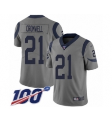 Youth Los Angeles Rams #21 Nolan Cromwell Limited Gray Inverted Legend 100th Season Football Jersey