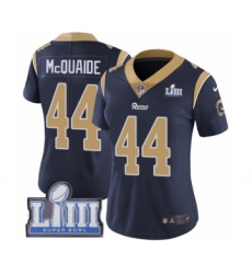 Women's Nike Los Angeles Rams #44 Jacob McQuaide Navy Blue Team Color Vapor Untouchable Limited Player Super Bowl LIII Bound NFL Jersey