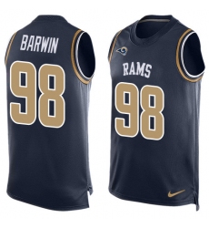 Men's Nike Los Angeles Rams #98 Connor Barwin Limited Navy Blue Player Name & Number Tank Top NFL Jersey