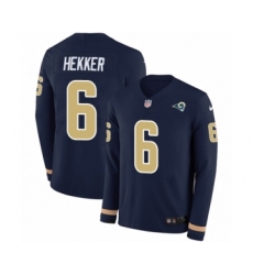 Men's Nike Los Angeles Rams #6 Johnny Hekker Limited Navy Blue Therma Long Sleeve NFL Jersey