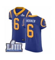 Men's Nike Los Angeles Rams #6 Johnny Hekker Royal Blue Alternate Vapor Untouchable Elite Player Super Bowl LIII Bound NFL Jersey