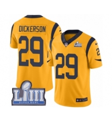 Youth Nike Los Angeles Rams #29 Eric Dickerson Limited Gold Rush Vapor Untouchable Super Bowl LIII Bound NFL Jersey