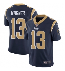 Men's Nike Los Angeles Rams #13 Kurt Warner Navy Blue Team Color Vapor Untouchable Limited Player NFL Jersey