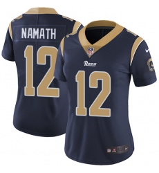 Women's Nike Los Angeles Rams #12 Joe Namath Elite Navy Blue Team Color NFL Jersey