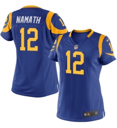 Women's Nike Los Angeles Rams #12 Joe Namath Game Royal Blue Alternate NFL Jersey