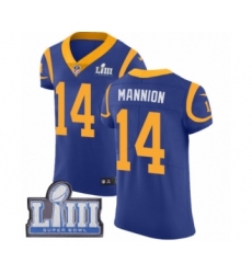 Men's Nike Los Angeles Rams #14 Sean Mannion Royal Blue Alternate Vapor Untouchable Elite Player Super Bowl LIII Bound NFL Jersey