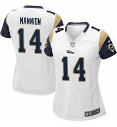 Women's Nike Los Angeles Rams #14 Sean Mannion Game White NFL Jersey