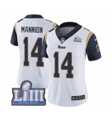 Women's Nike Los Angeles Rams #14 Sean Mannion White Vapor Untouchable Limited Player Super Bowl LIII Bound NFL Jersey
