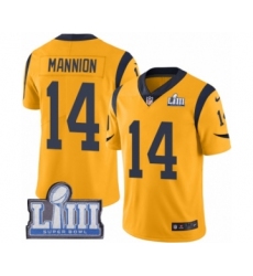 Youth Nike Los Angeles Rams #14 Sean Mannion Limited Gold Rush Vapor Untouchable Super Bowl LIII Bound NFL Jersey