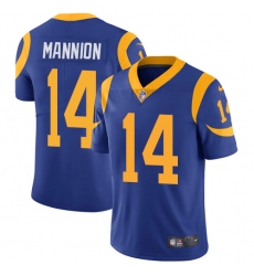Youth Nike Los Angeles Rams #14 Sean Mannion Royal Blue Alternate Vapor Untouchable Limited Player NFL Jersey