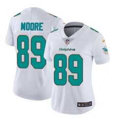 Women's Nike Miami Dolphins #89 Nat Moore Elite White NFL Jersey