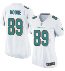 Women's Nike Miami Dolphins #89 Nat Moore Game White NFL Jersey