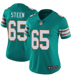 Women's Nike Miami Dolphins #65 Anthony Steen Elite Aqua Green Alternate NFL Jersey