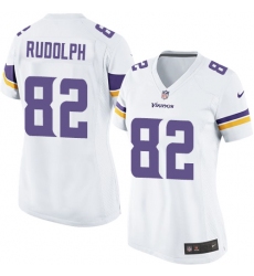 Women's Nike Minnesota Vikings #82 Kyle Rudolph Game White NFL Jersey