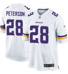 Men's Nike Minnesota Vikings #28 Adrian Peterson Game White NFL Jersey
