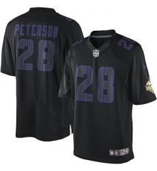 Men's Nike Minnesota Vikings #28 Adrian Peterson Limited Black Impact NFL Jersey
