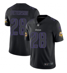 Men's Nike Minnesota Vikings #28 Adrian Peterson Limited Black Rush Impact NFL Jersey