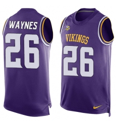 Men's Nike Minnesota Vikings #26 Trae Waynes Limited Purple Player Name & Number Tank Top NFL Jersey