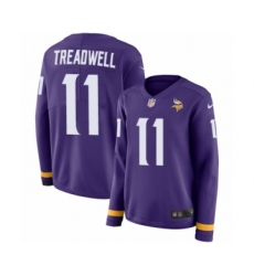 Women's Nike Minnesota Vikings #11 Laquon Treadwell Limited Purple Therma Long Sleeve NFL Jersey