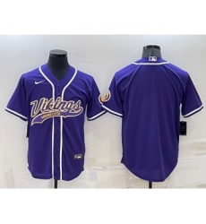 Men's Minnesota Vikings Blank Purple Stitched MLB Cool Base Nike Baseball Jersey
