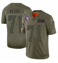Men's Minnesota Vikings #71 Riley Reiff Limited Camo 2019 Salute to Service Football Jersey