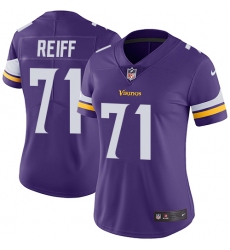 Women's Nike Minnesota Vikings #71 Riley Reiff Purple Team Color Vapor Untouchable Limited Player NFL Jersey