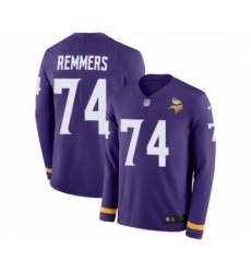 Youth Nike Minnesota Vikings #74 Mike Remmers Limited Purple Therma Long Sleeve NFL Jersey