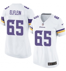 Women's Nike Minnesota Vikings #65 Pat Elflein Game White NFL Jersey