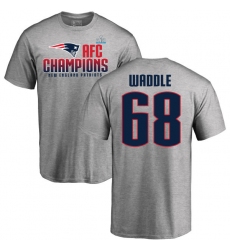 Nike New England Patriots #68 LaAdrian Waddle Heather Gray 2017 AFC Champions V-Neck T-Shirt