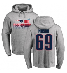 Nike New England Patriots #69 Shaq Mason Heather Gray 2017 AFC Champions Pullover Hoodie