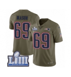 Youth Nike New England Patriots #69 Shaq Mason Limited Olive 2017 Salute to Service Super Bowl LIII Bound NFL Jersey