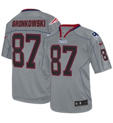 Youth Nike New England Patriots #87 Rob Gronkowski Elite Lights Out Grey NFL Jersey