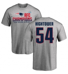 Nike New England Patriots #54 Dont'a Hightower Heather Gray 2017 AFC Champions V-Neck T-Shirt