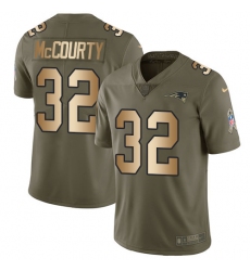 Men's Nike New England Patriots #32 Devin McCourty Limited Olive/Gold 2017 Salute to Service NFL Jersey
