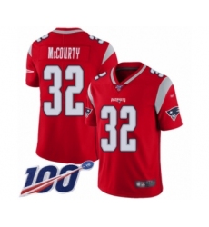 Youth New England Patriots #32 Devin McCourty Limited Red Inverted Legend 100th Season Football Jersey