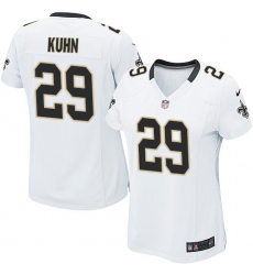 Women's Nike New Orleans Saints #29 John Kuhn Game White NFL Jersey