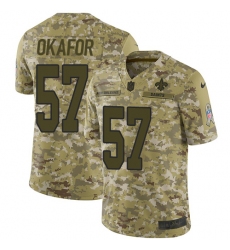 Men's Nike New Orleans Saints #57 Alex Okafor Limited Camo 2018 Salute to Service NFL Jersey