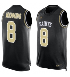 Men's Nike New Orleans Saints #8 Archie Manning Limited Black Player Name & Number Tank Top NFL Jersey