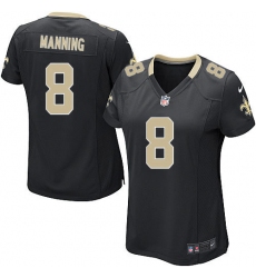 Women's Nike New Orleans Saints #8 Archie Manning Game Black Team Color NFL Jersey