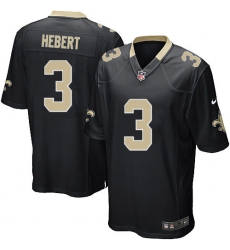 Men's Nike New Orleans Saints #3 Bobby Hebert Game Black Team Color NFL Jersey