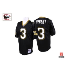 Mitchell And Ness New Orleans Saints #3 Bobby Hebert Black Authentic NFL Jersey