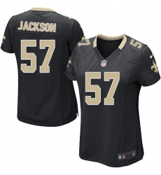 Women's Nike New Orleans Saints #57 Rickey Jackson Game Black Team Color NFL Jersey
