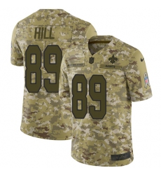 Men's Nike New Orleans Saints #89 Josh Hill Limited Camo 2018 Salute to Service NFL Jersey