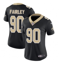 Women's Nike New Orleans Saints #90 Nick Fairley Black Team Color Vapor Untouchable Limited Player NFL Jersey