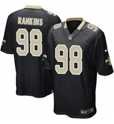 Men's Nike New Orleans Saints #98 Sheldon Rankins Game Black Team Color NFL Jersey