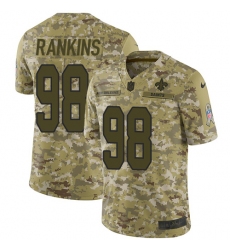 Youth Nike New Orleans Saints #98 Sheldon Rankins Limited Camo 2018 Salute to Service NFL Jersey